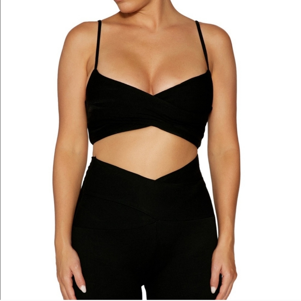 Naked wardrobe criss cross front crop top